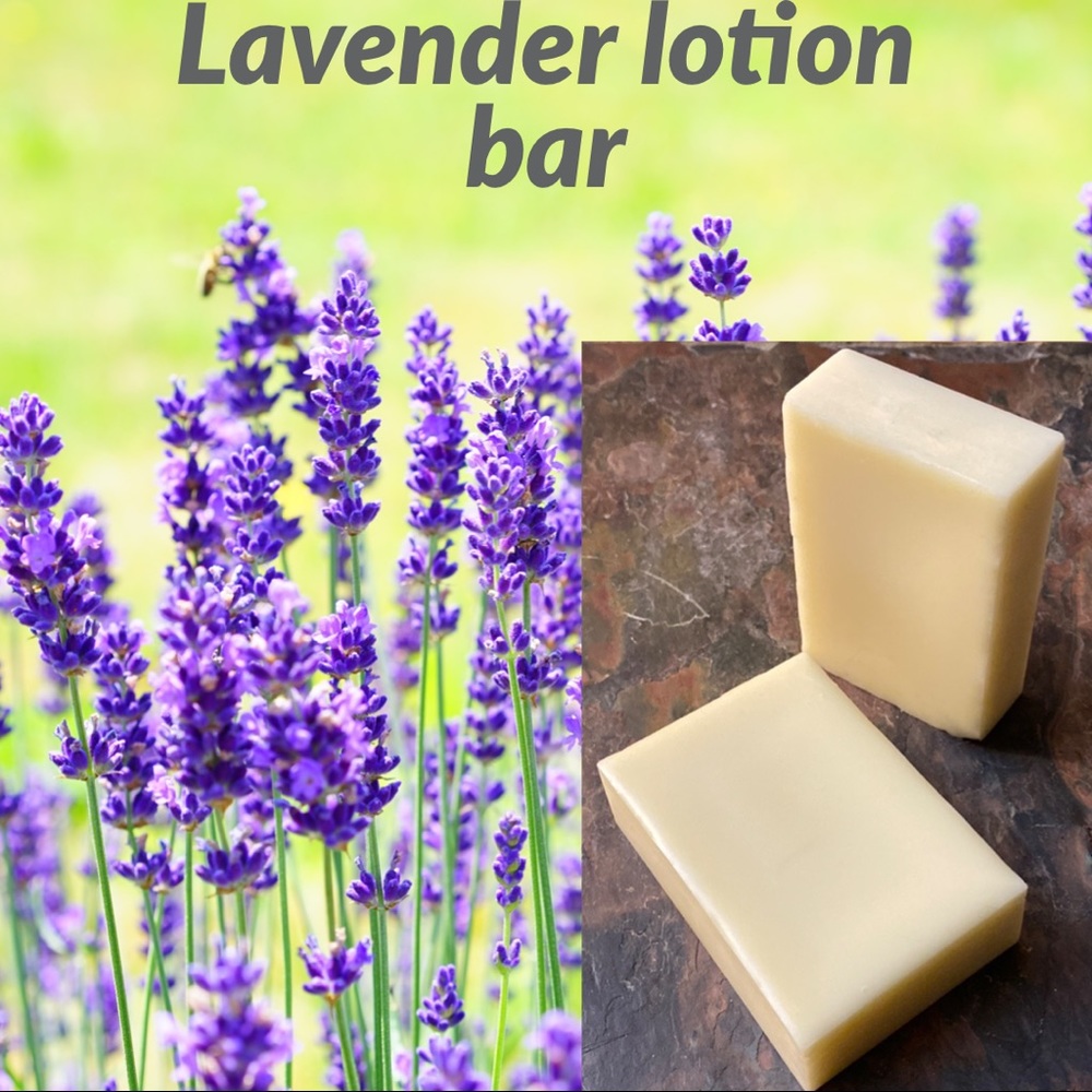 Hand crafted lavender lotion balm bar. In shower moisturizing 2.5 ounce bar